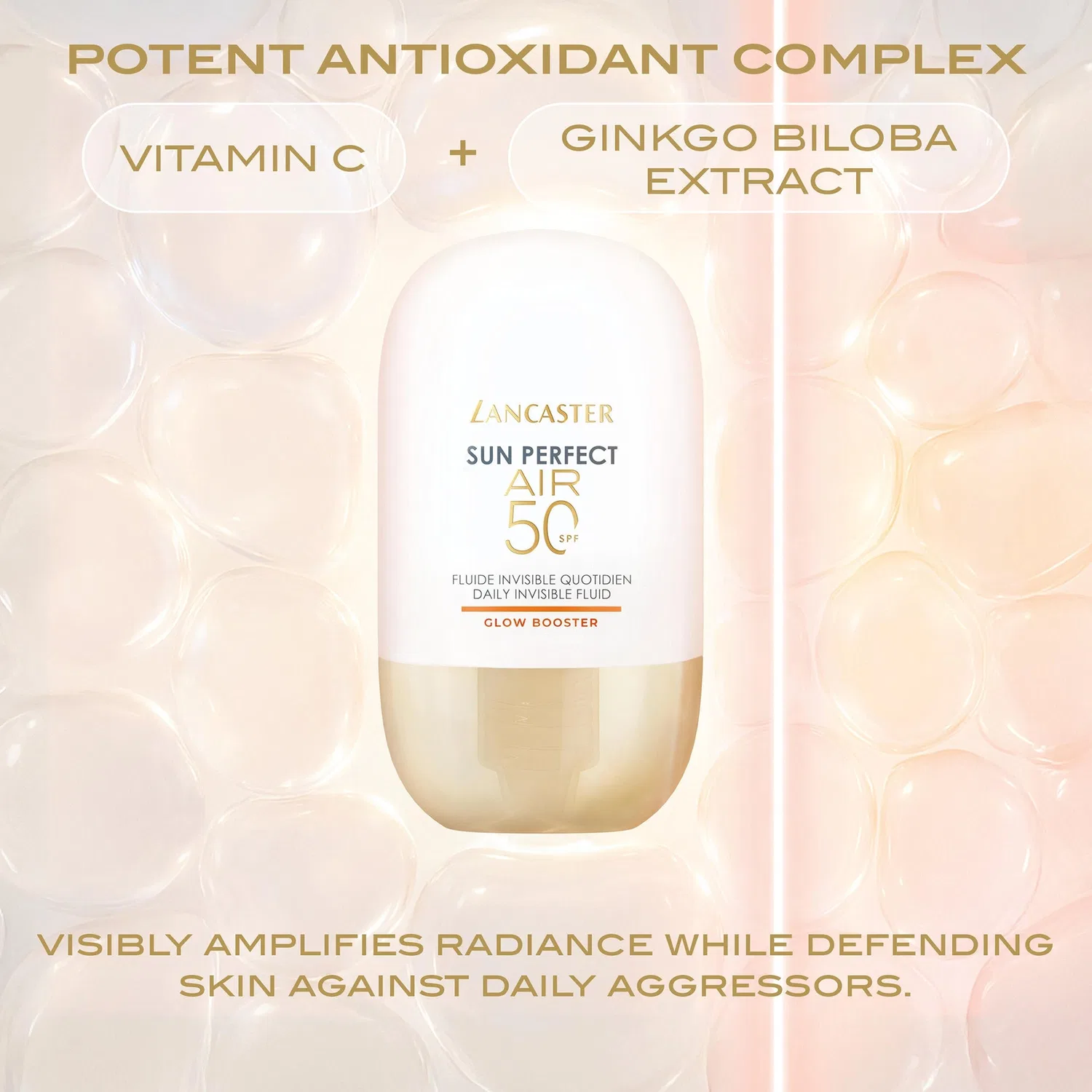 Sun Perfect Air Daily Invisible Fluid SPF50 Glow Booster 40 мл/1,3 унции Lancaster — фото 3