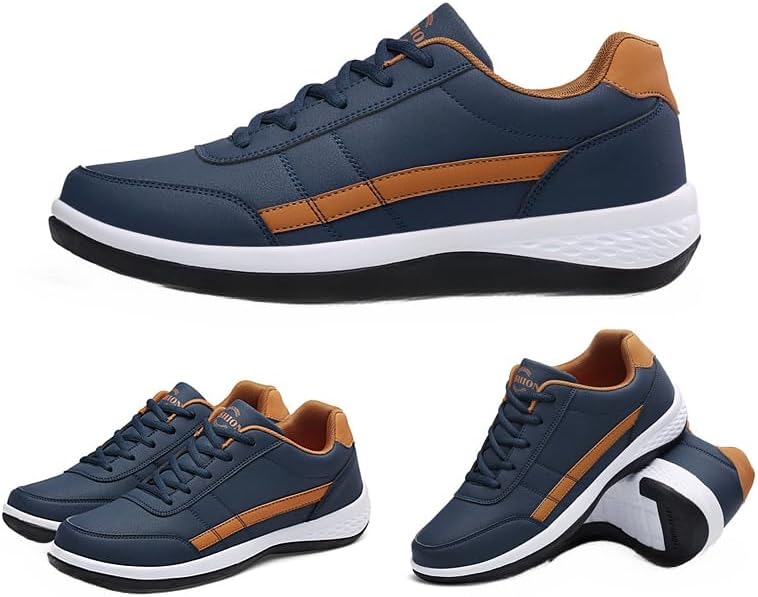 

Мужские ортопедические кроссовки на шнуровке, с расширенной посадкой для стопы и пятки, удобные, дышащие, противоскользящие, низкие кроссовки для ходьбы Hhhchpm, синий