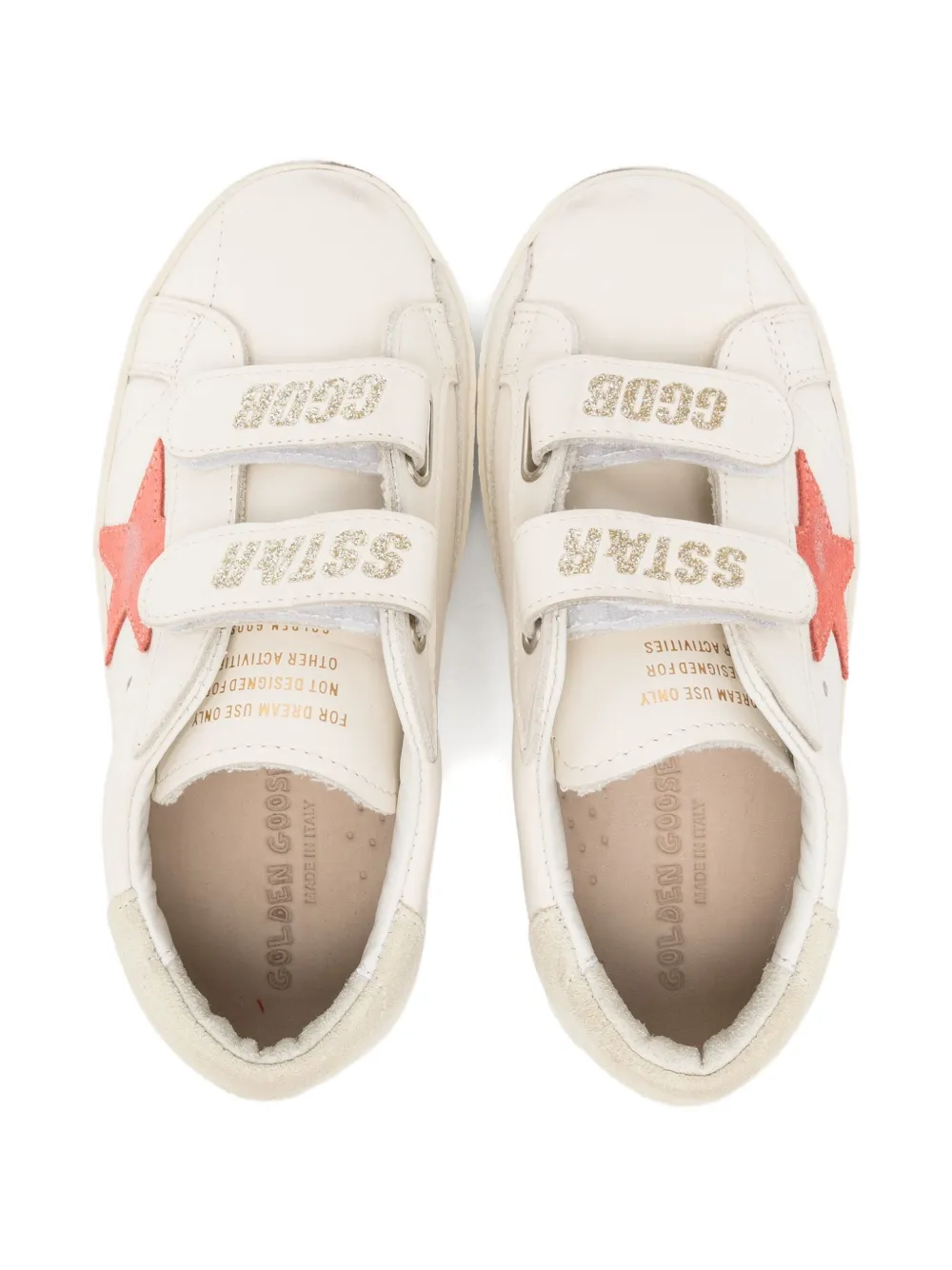 Кроссовки на липучке со звездами Golden Goose Kids, нейтральный — фото 3