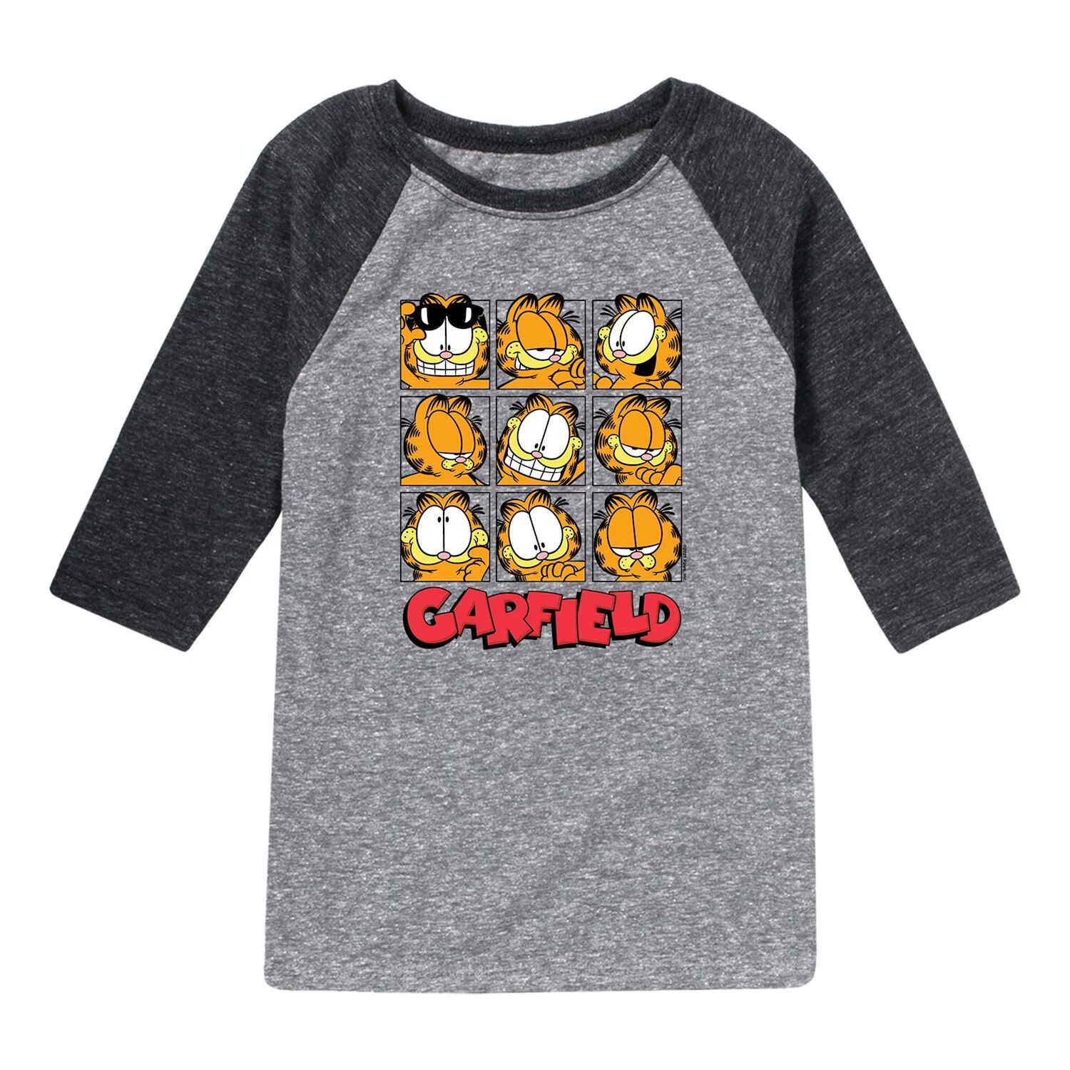 

Футболка реглан с рисунком Garfield Faces для мальчиков 8–20 лет Licensed Character