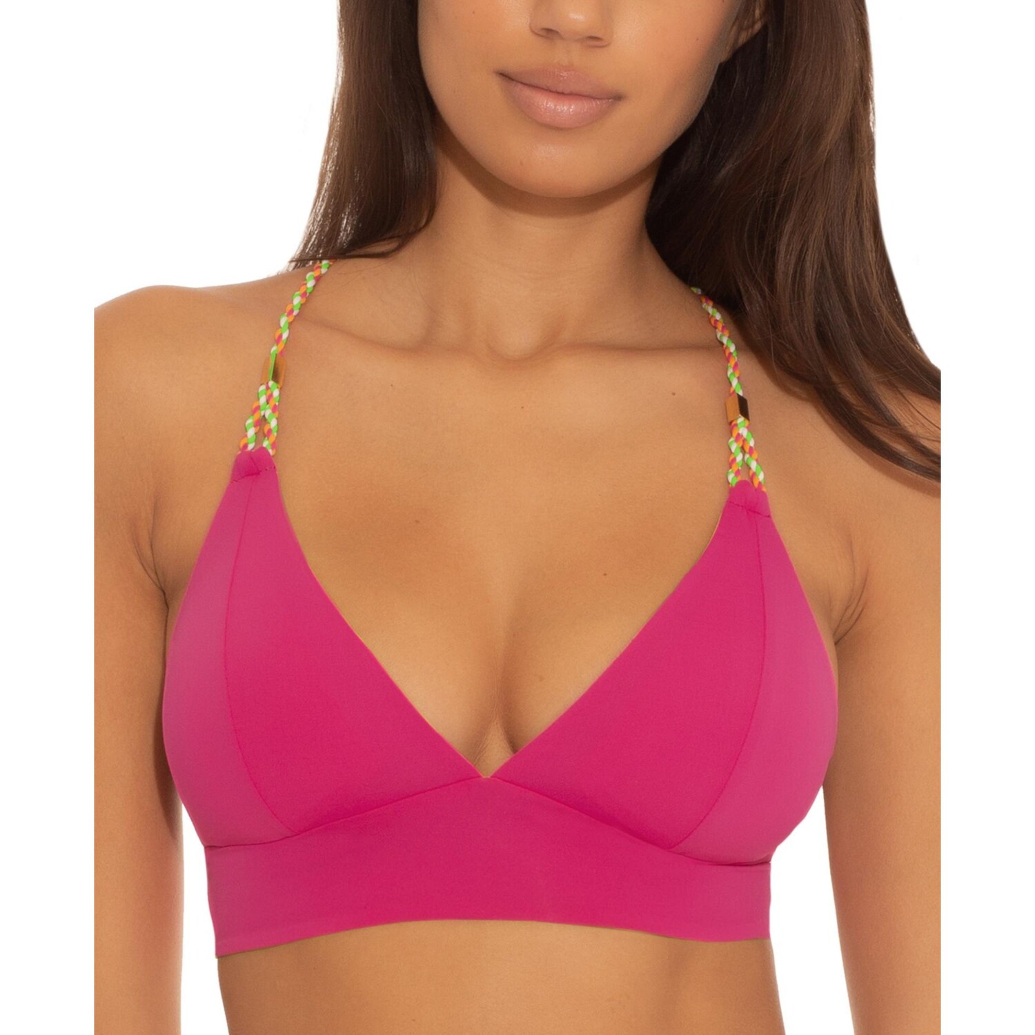 

Женский двусторонний купальник бикини с бретелькой на шее BECCA BY REBECCA VIRTUE, цвет Raspberry/Kiwi