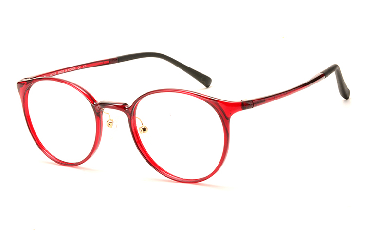 

MUZU Пластиковая круглая оправа для очков унисекс, Red