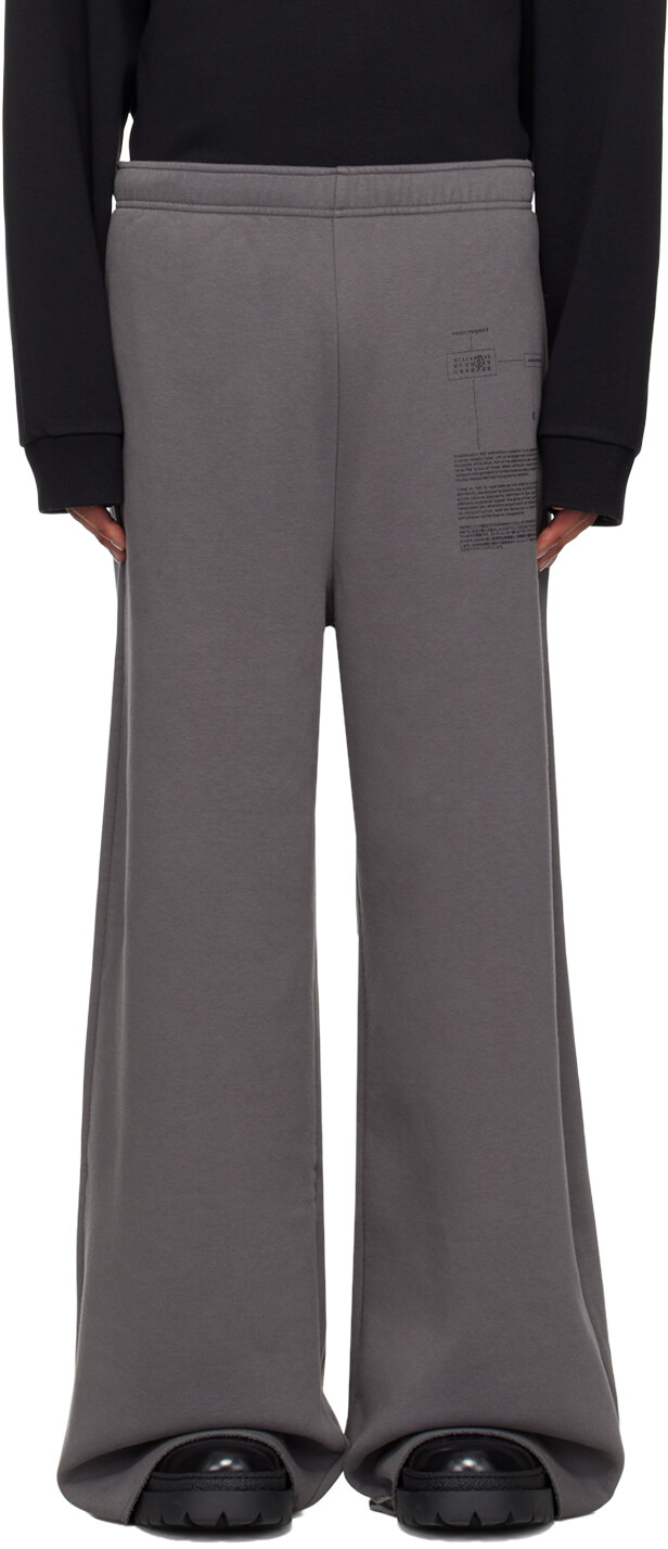 

Спортивные штаны с напечатанным логотипом MM6 Maison Margiela, серый
