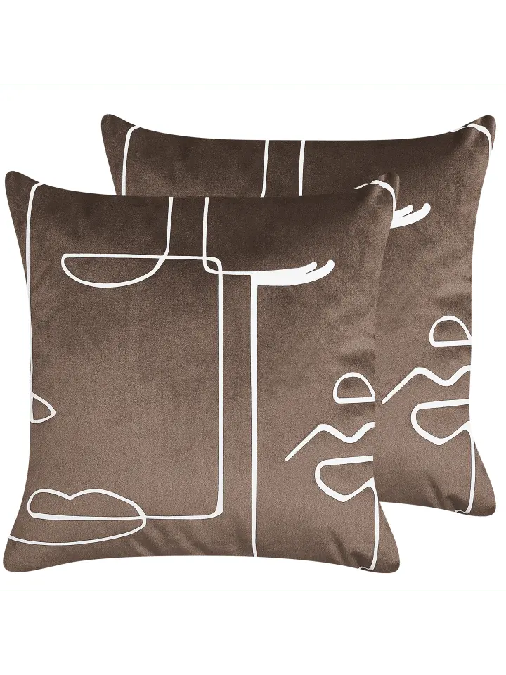 

Декоративная подушка Beliani 2er Set Deko PHILODENDRON, цвет braun/weiß