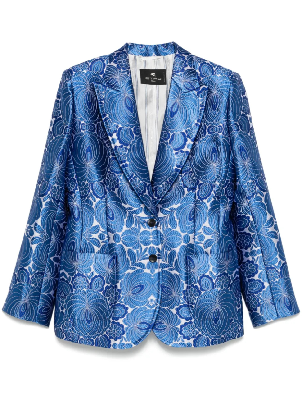 

ETRO жаккардовый пиджак с цветочным узором, синий