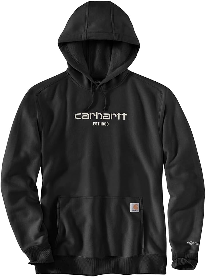 

Carhartt мужская толстовка 106655 Force Relaxed Fit легкая с логотипом, Black