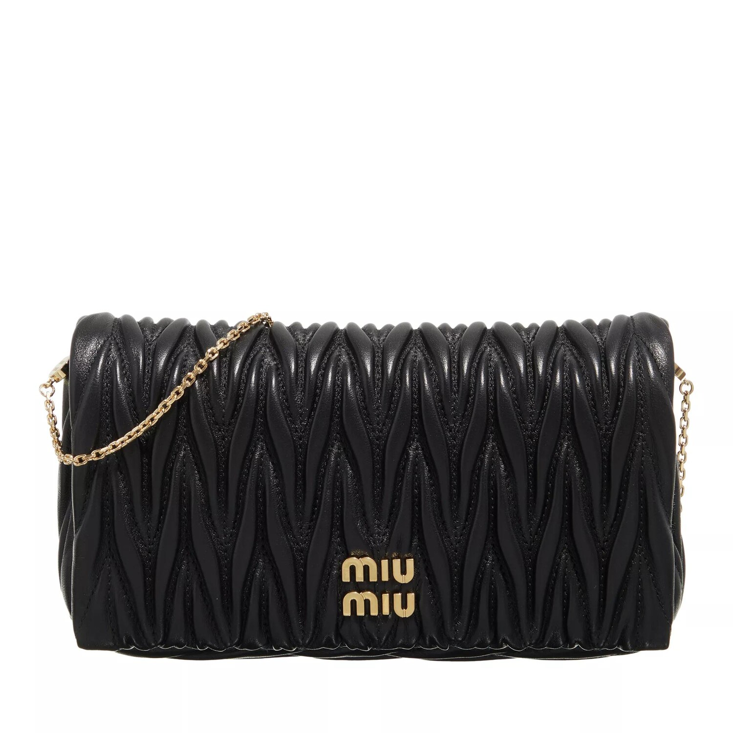 

Мини сумка из кожи наппа матлассе Miu Miu, черный