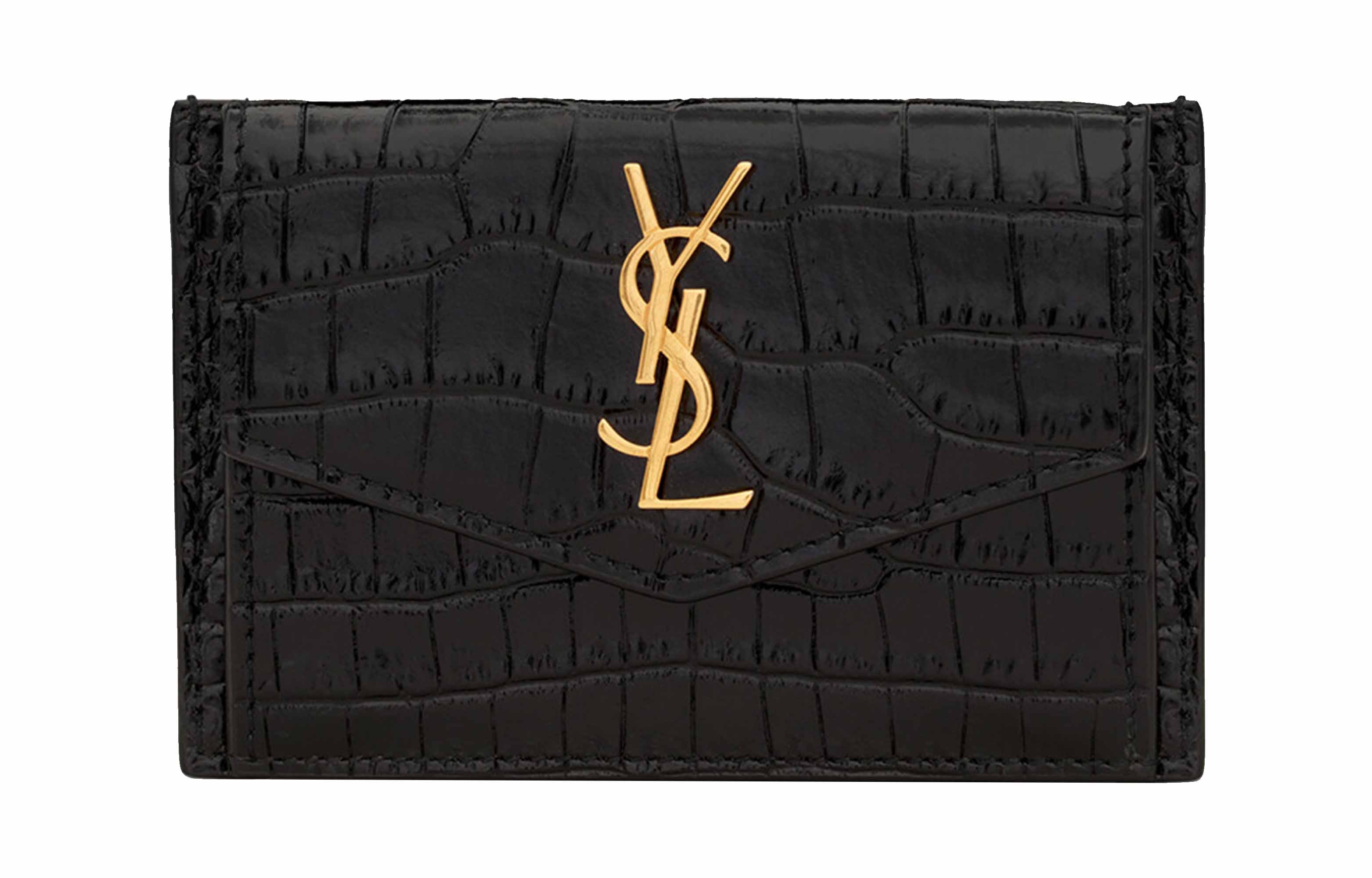 

UPTOWN Кожаная, Кожаный Кошелек Клатч Картхолдер Женский Черный SAINT LAURENT