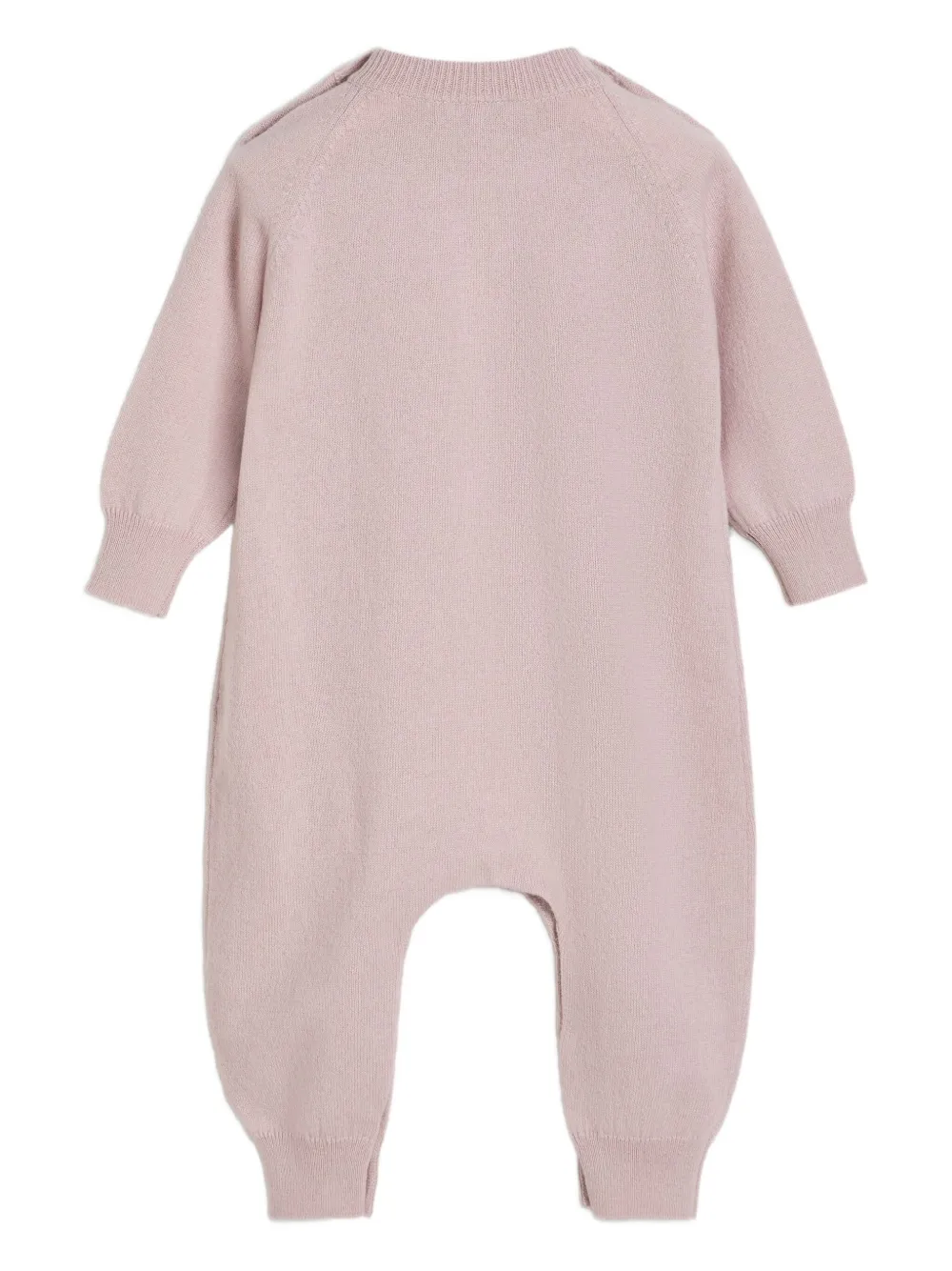 Комбинезон из кашемира с аппликацией в виде мишки Brunello Cucinelli Kids, розовый — фото 2