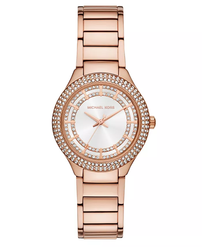

Женские часы Sylvia с тремя стрелками из нержавеющей стали с розовым золотым покрытием, 33 мм Michael Kors