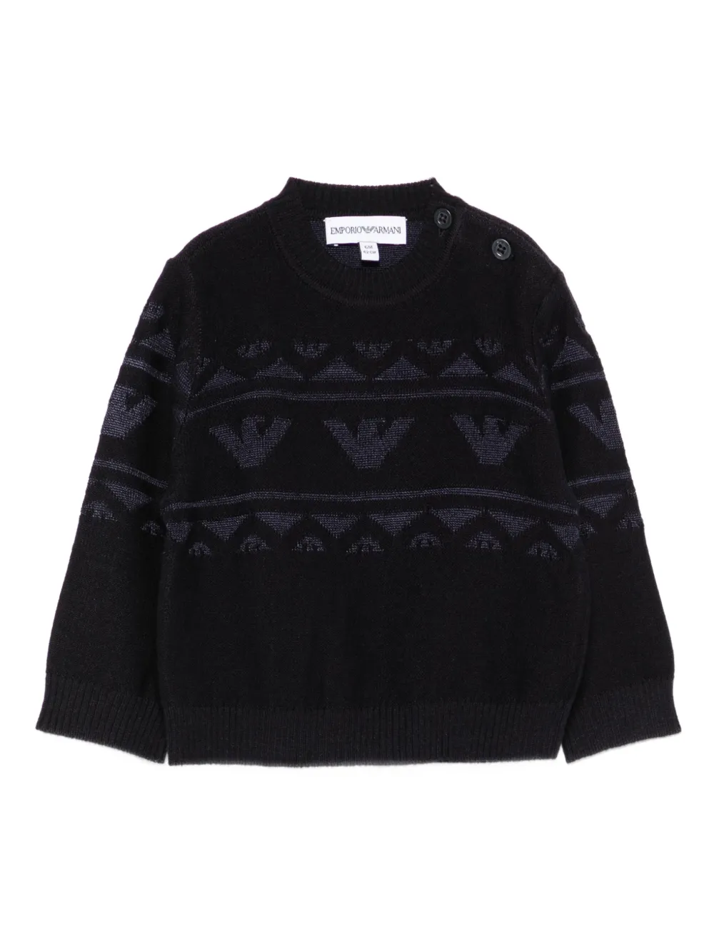 

Вязаный свитер с узором «Орел» Emporio Armani Kids, синий