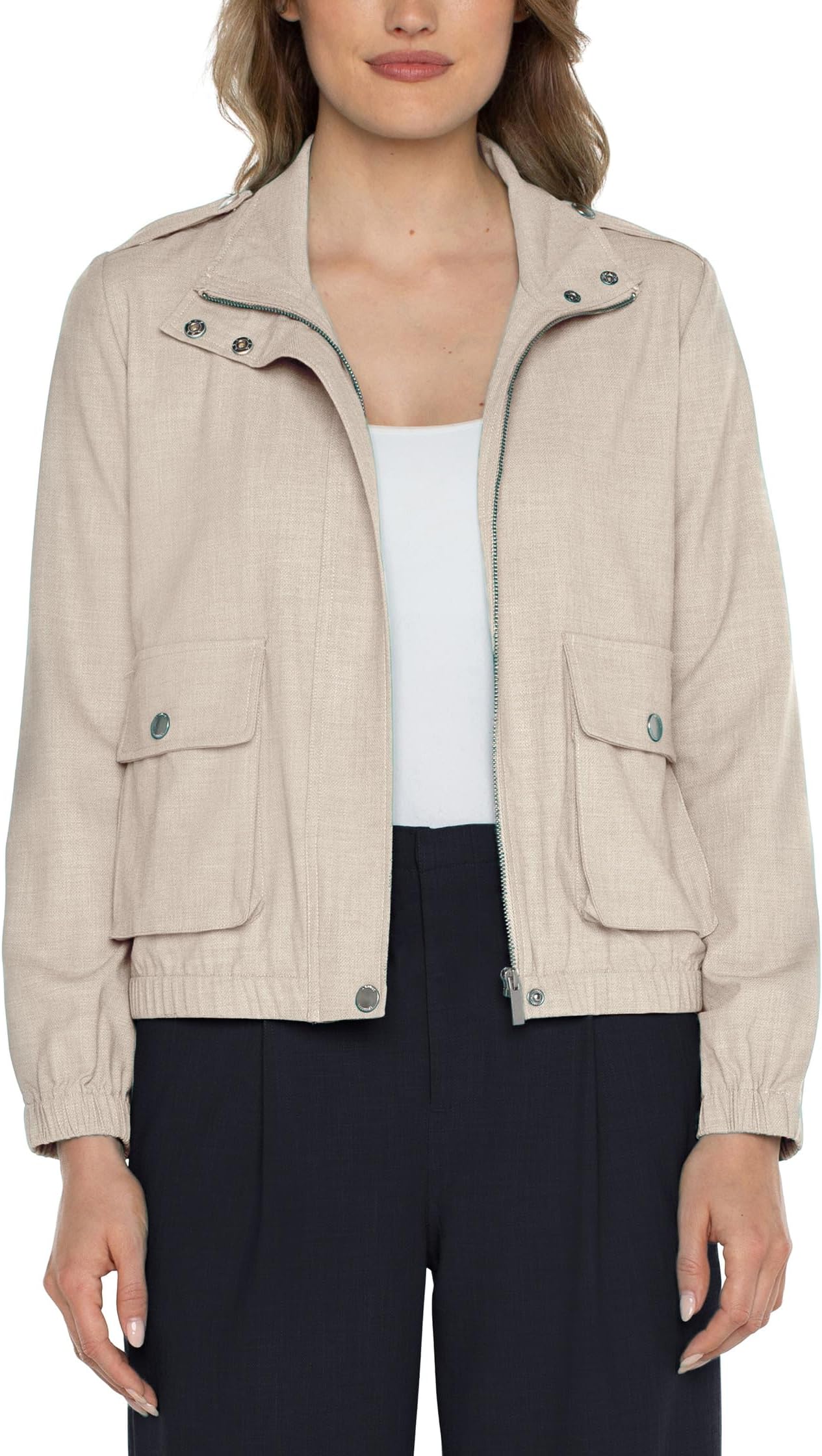 

Куртка Liverpool Los Angeles Utility Zip Up Jacket Textured Stretch Woven, цвет Dusty Tan