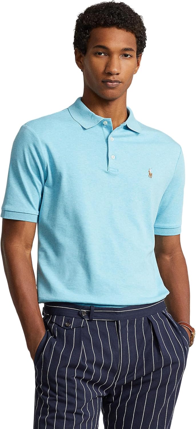 

POLO RALPH LAUREN Мужская классическая поло из мягкого хлопка, Turquoise Nova Heather, Синий, POLO RALPH LAUREN Мужская классическая поло из мягкого хлопка, Turquoise Nova Heather