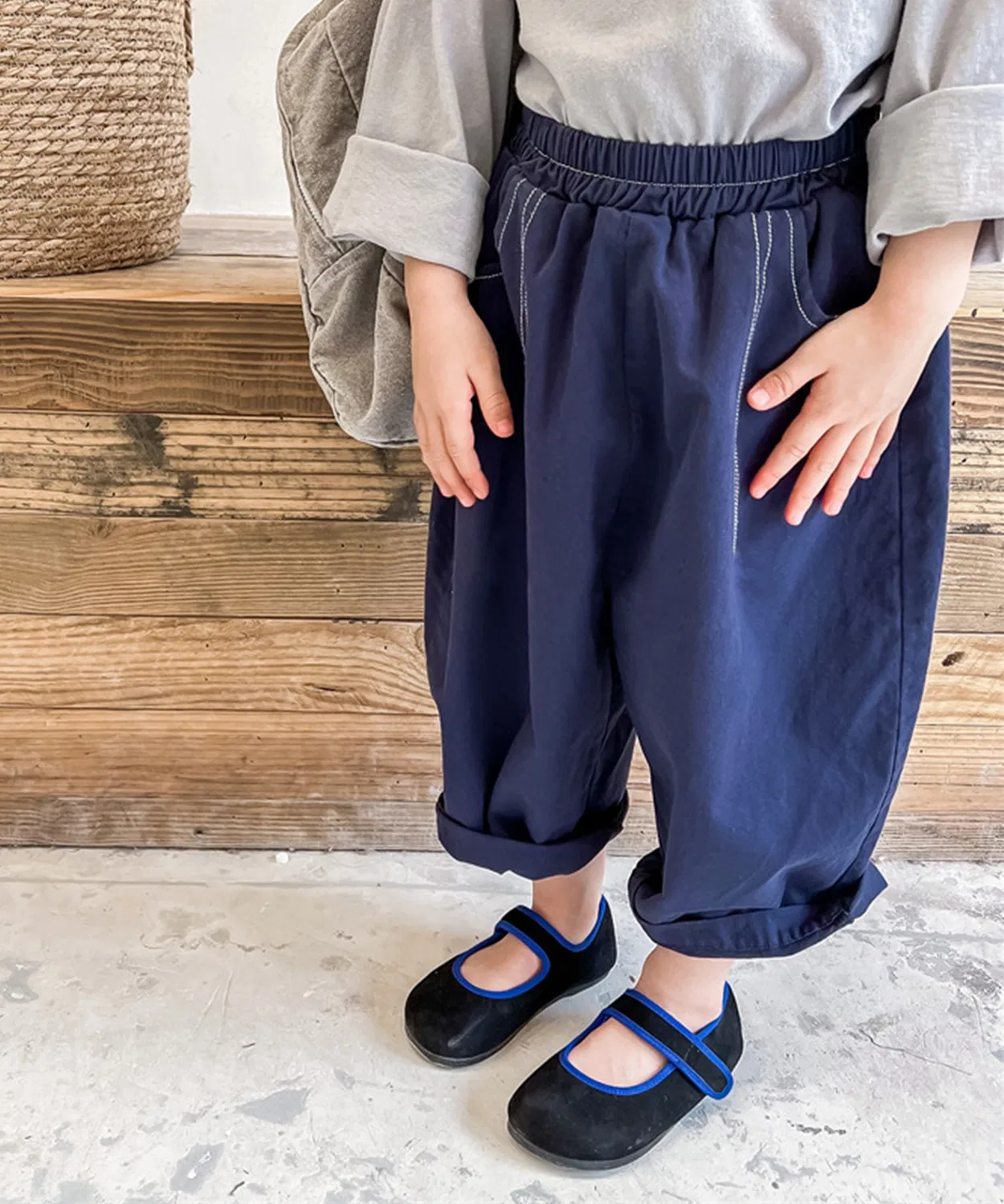 Детские tapered брюки aimoha-KIDS из хлопка, синие