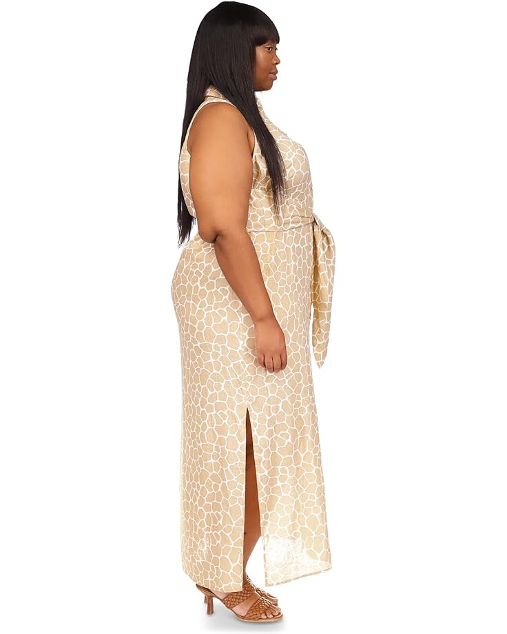 

Платье Michael Kors Plus Size Giraffe Maxi Tie Dress, хаки