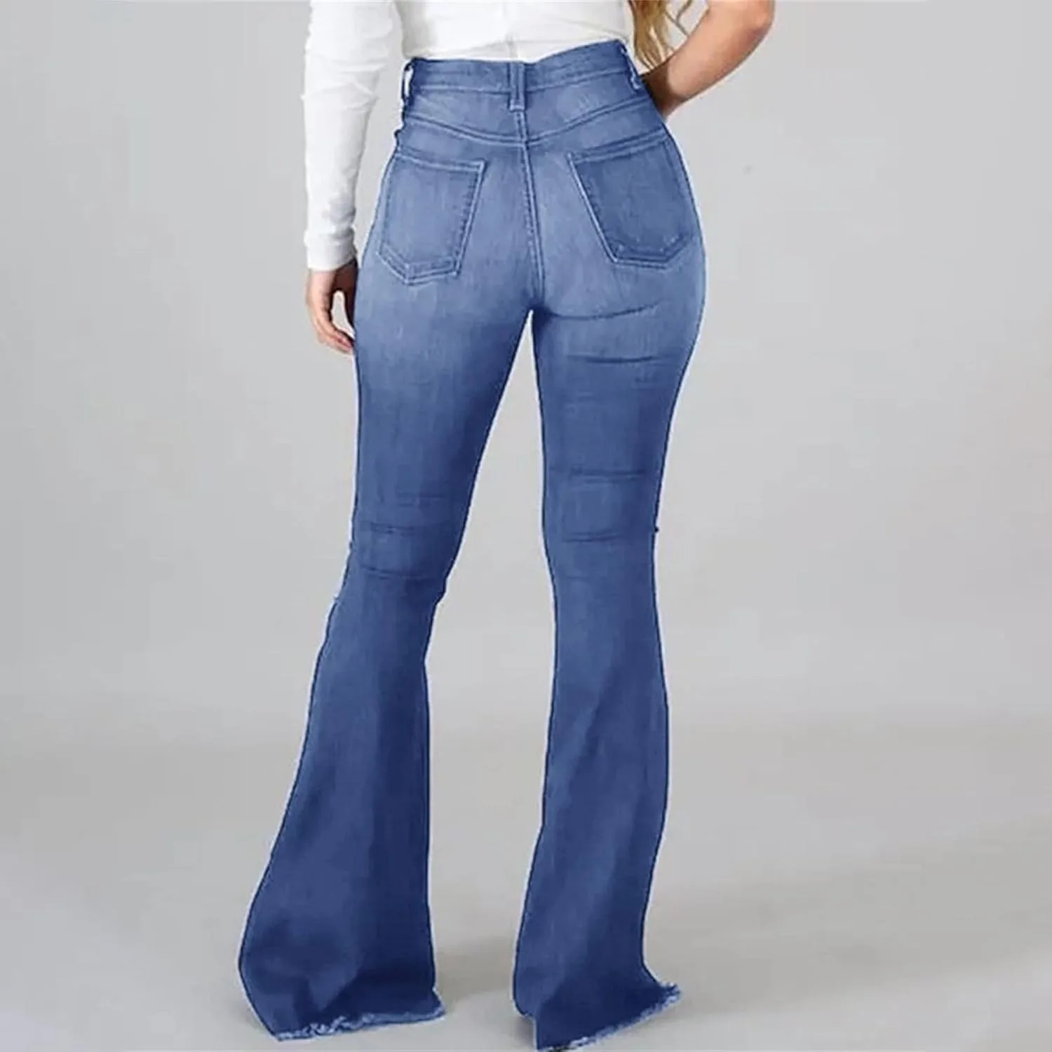Женские джинсы-леггинсы High Waist с завышенной талией, Plus Size, с эффектом контроля живота — фото 3