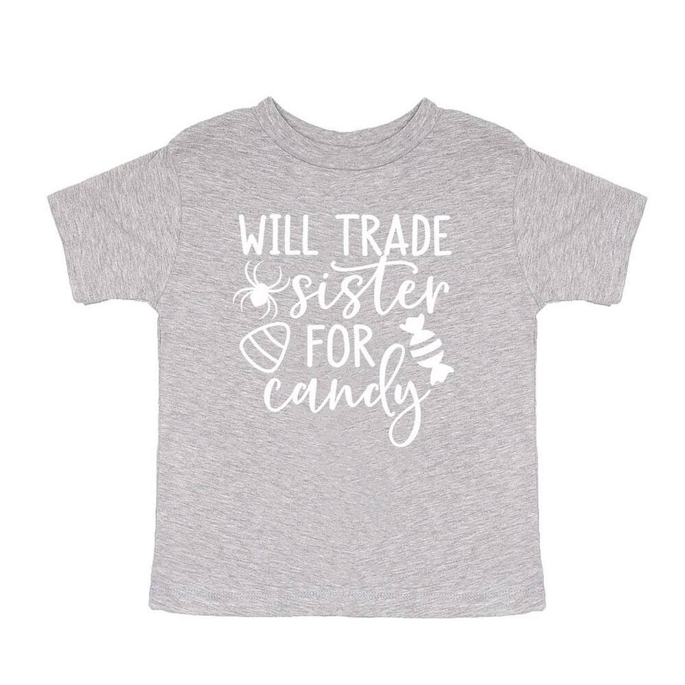 

Молодежная футболка с короткими рукавами и рисунком Will Trade Sister For Candy The Juniper Shop, цвет Heather Grey