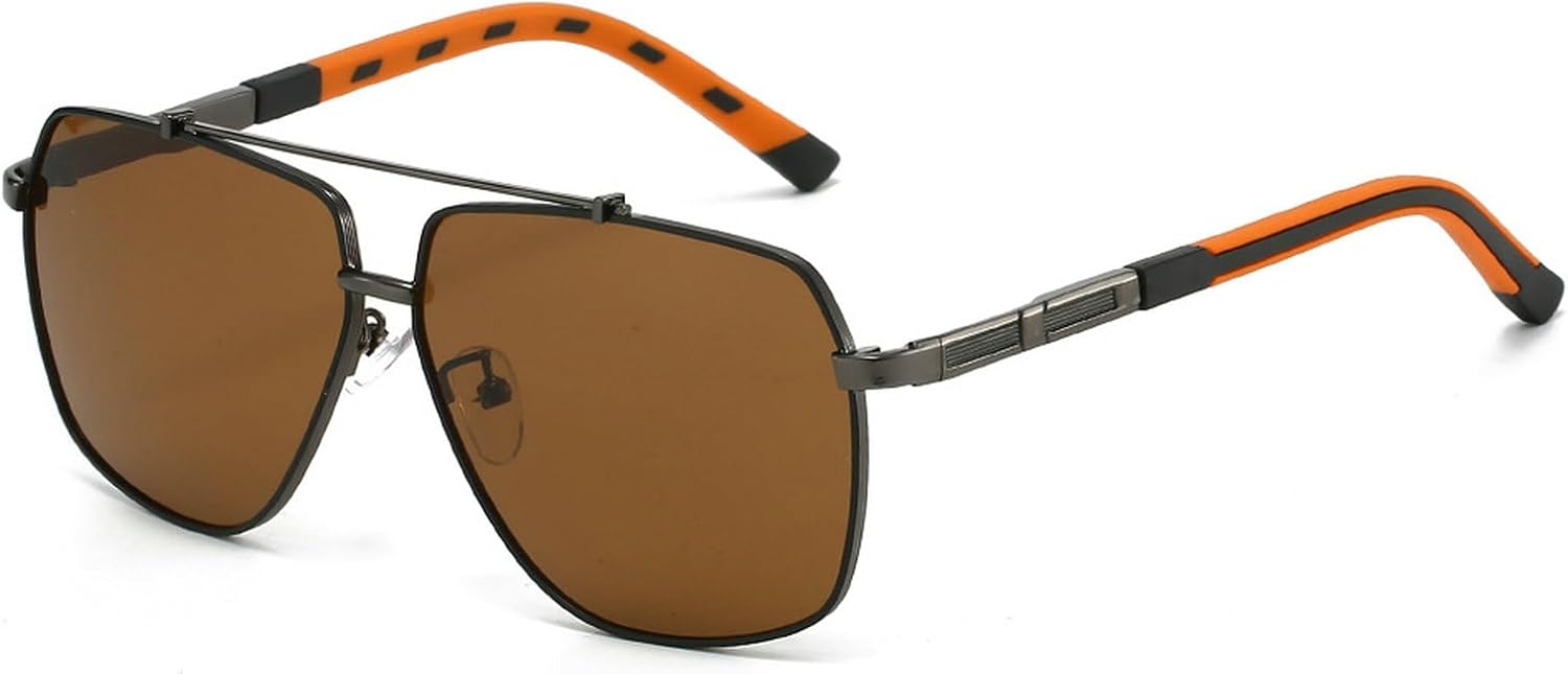 

Модные солнцезащитные очки-пилот для мужчин, винтажные, с градиентным переходом цвета, в большой оправе, синие квадратные солнцезащитные очки для женщин, роскошные металлические очки для вождения mincl, Brown