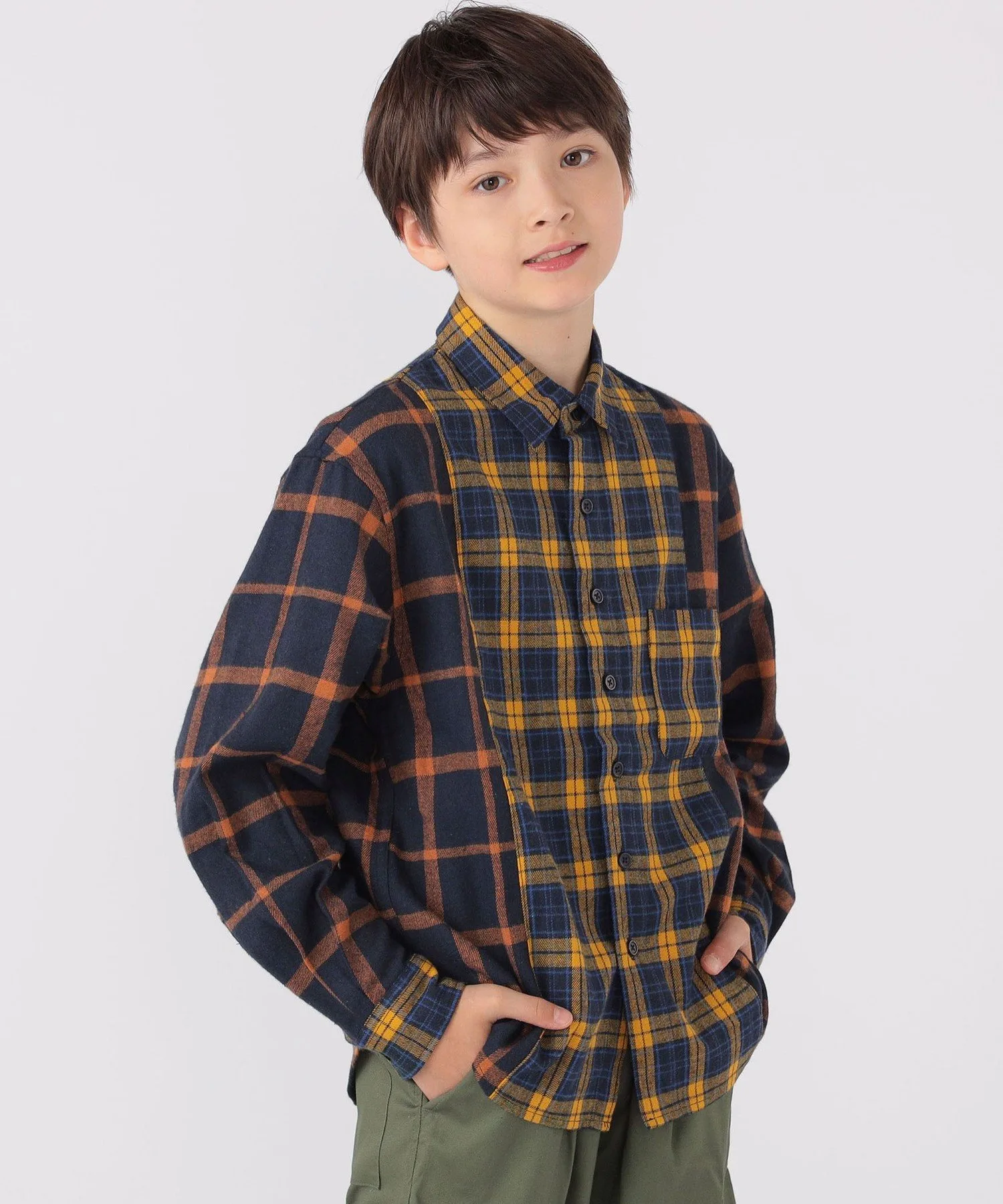 Детская футболка SHIPS: 140~160 см / Рубашка в клетку SHIPS KIDS, Yellow — фото 2