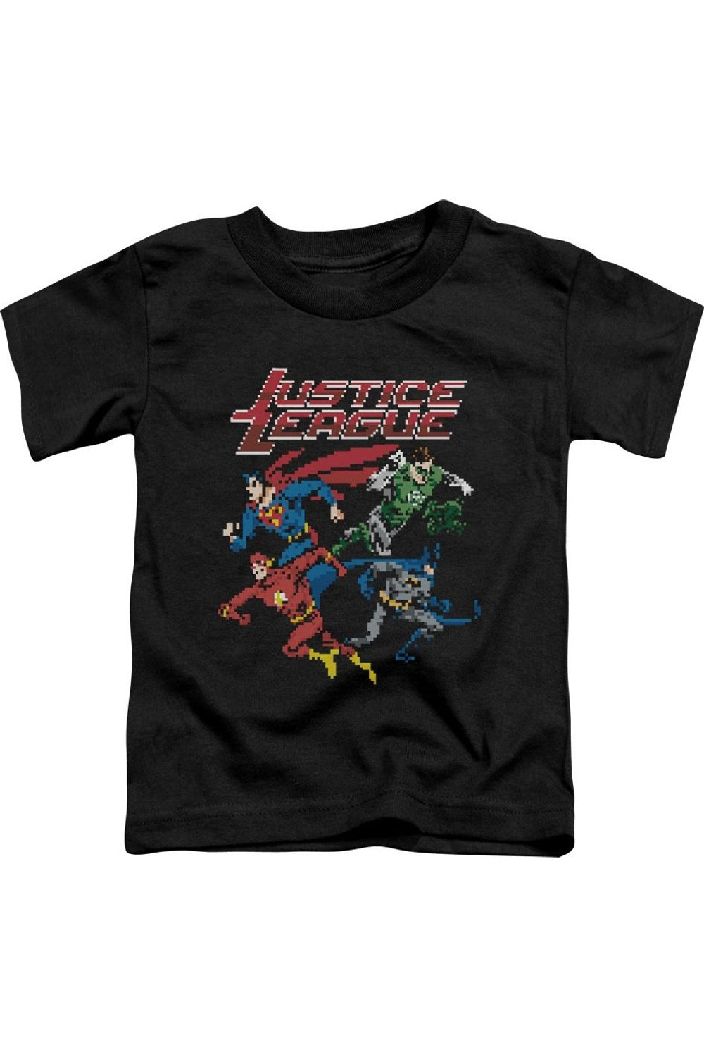 

Футболка с коротким рукавом для малышей "Лига Справедливости Америки" Pixel League Gildan, черный