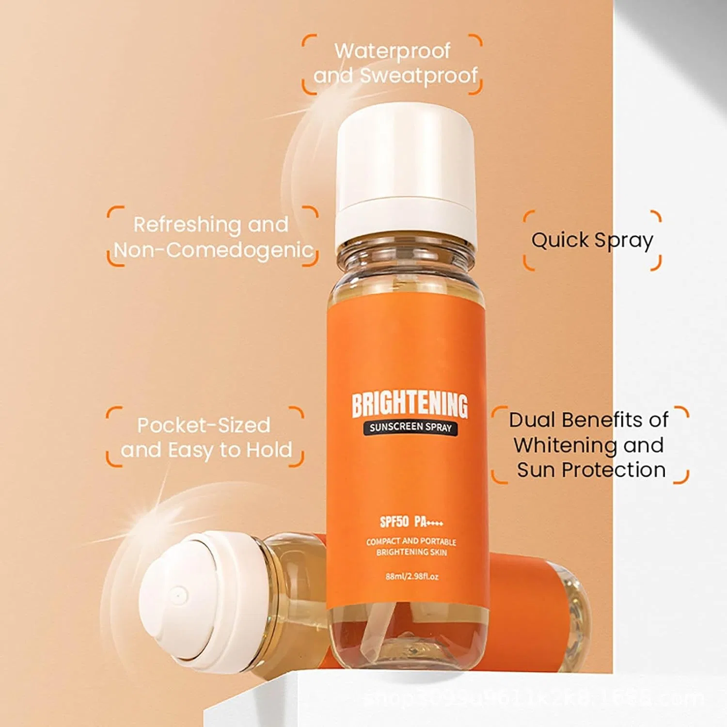 Солнцезащитный крем 2-в-1 SPF 50+, 88 мл, оранжевый Generic — фото 3