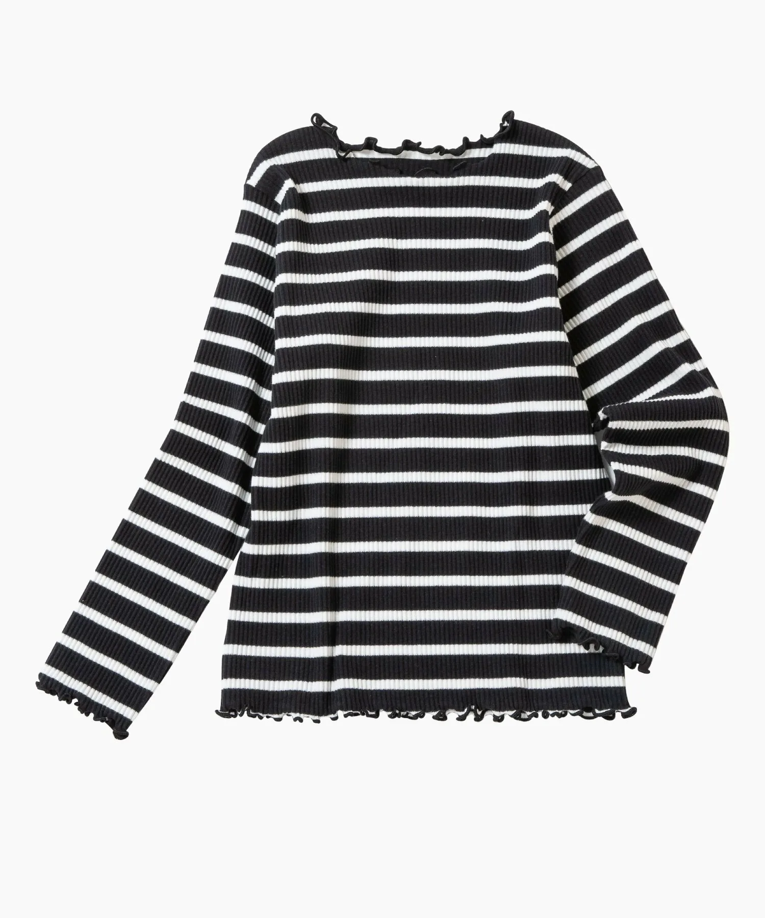 Ребристый топ с круглым вырезом Ever Closet, Black border — фото 3