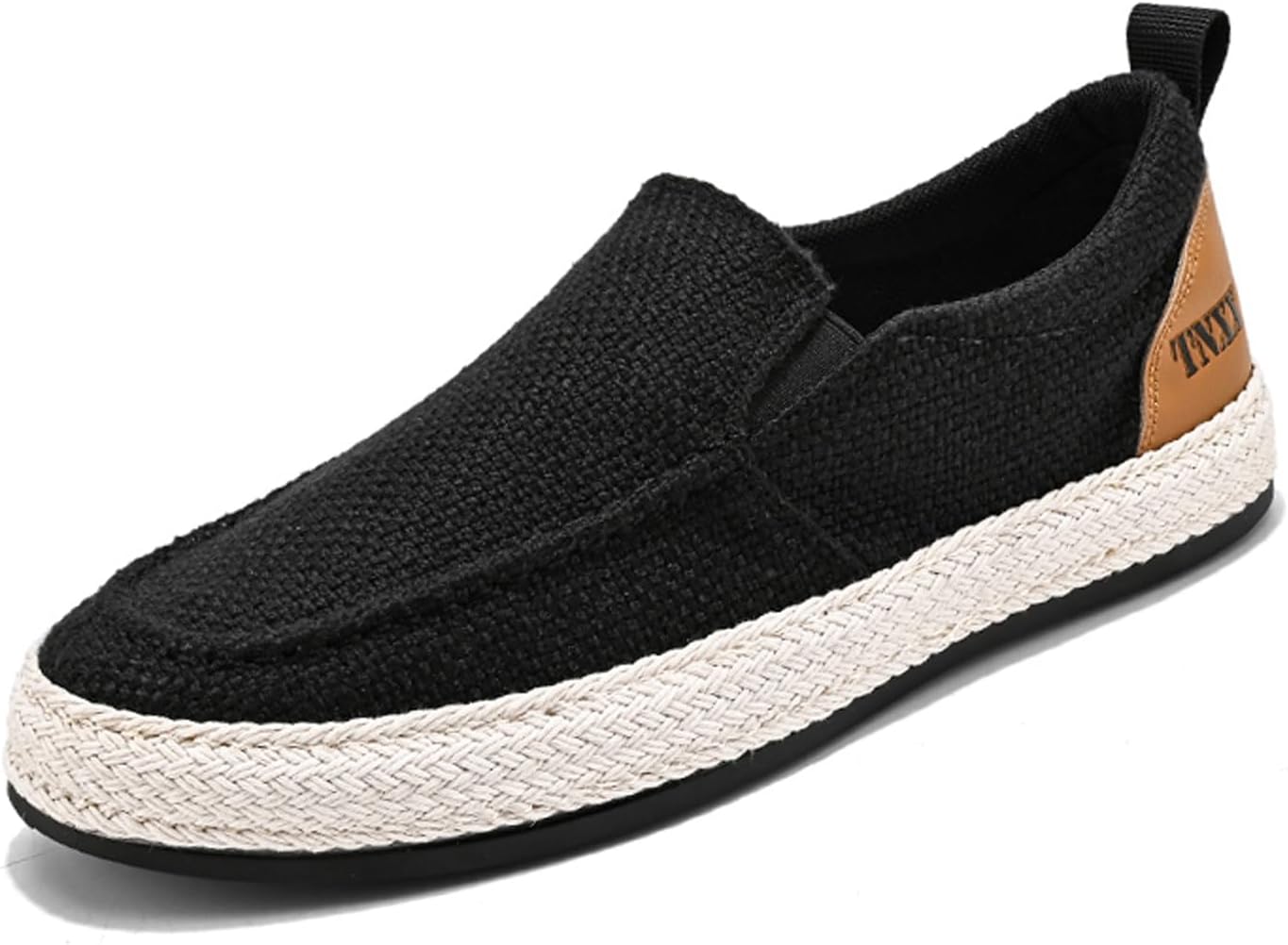 

Мужские эспадрильи из плетеного полотна, слипоны, рыбацкие туфли, корабельные туфли, модные льняные дышащие нескользящие винтажные повседневные лоферы для прогулок Kctrfsj, черный