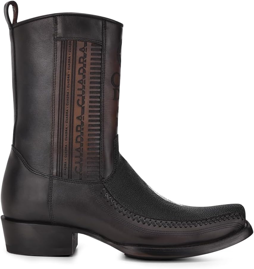 

Мужские ботинки Cuadra из черного кожезубого и бычьего материала 1J2KMA