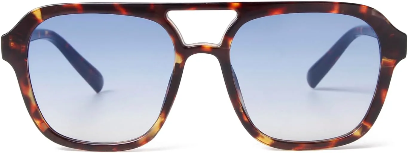 

Солнцезащитные очки-авиаторы ADE WU в стиле ретро для женщин и мужчин, винтажная мода 70-х годов, стильные квадратные авиаторы, Tortoise Shell Frame Blue Lens