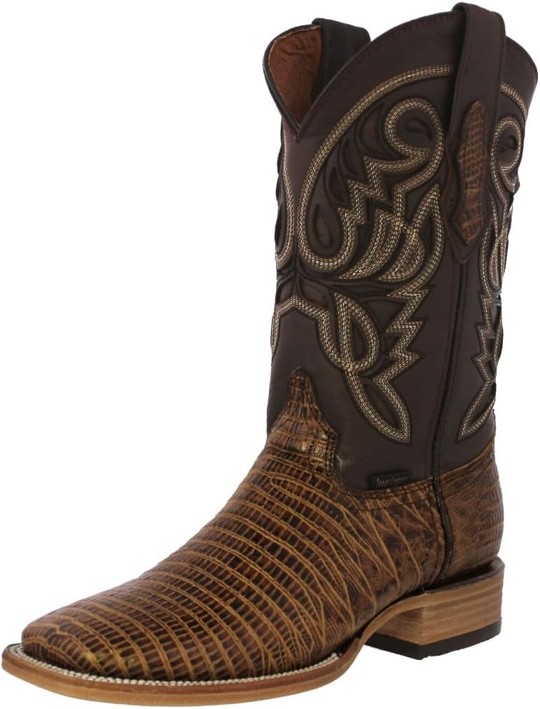 

Мужские ковбойские сапоги Texas Legacy Honey Brown с кожей ящерицы Teju, квадратный носок