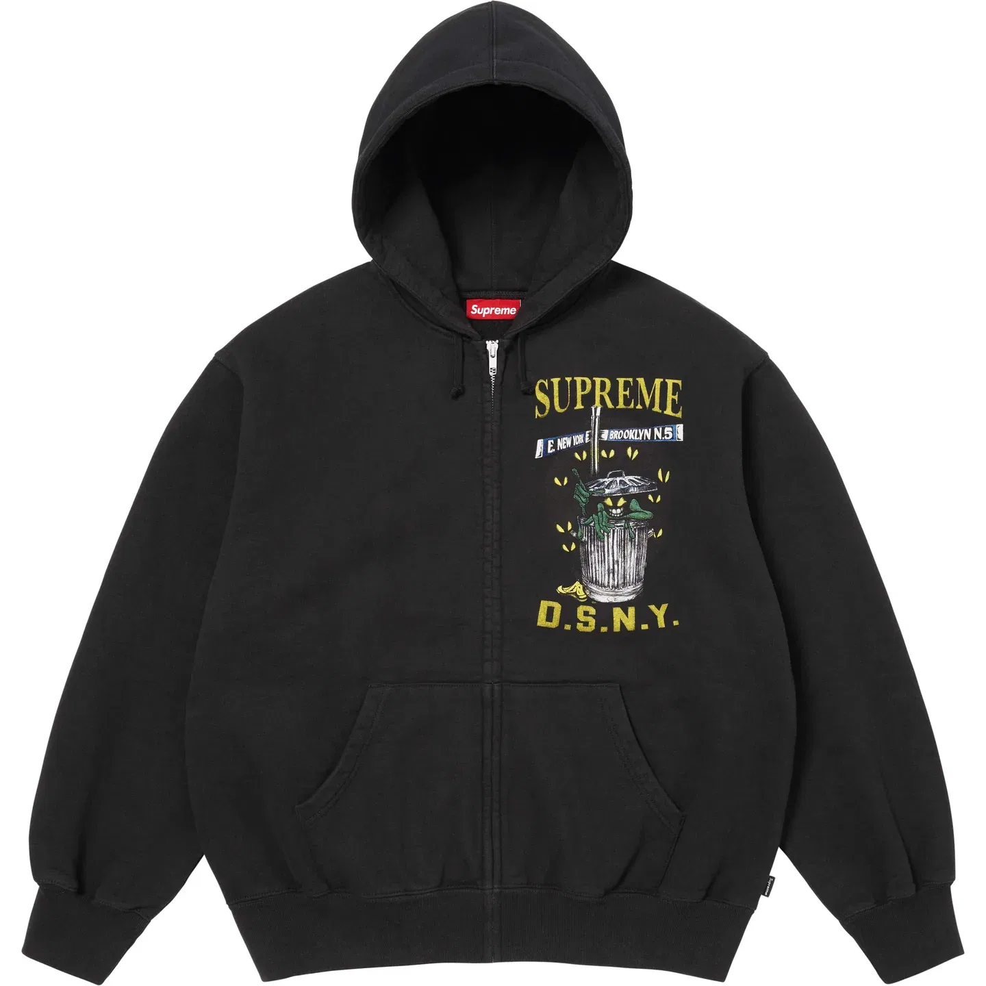 Толстовка на молнии с капюшоном DSNY, SS26 WEEK3, унисекс Supreme, Washed Marine Blue/Washed Navy — фото 4