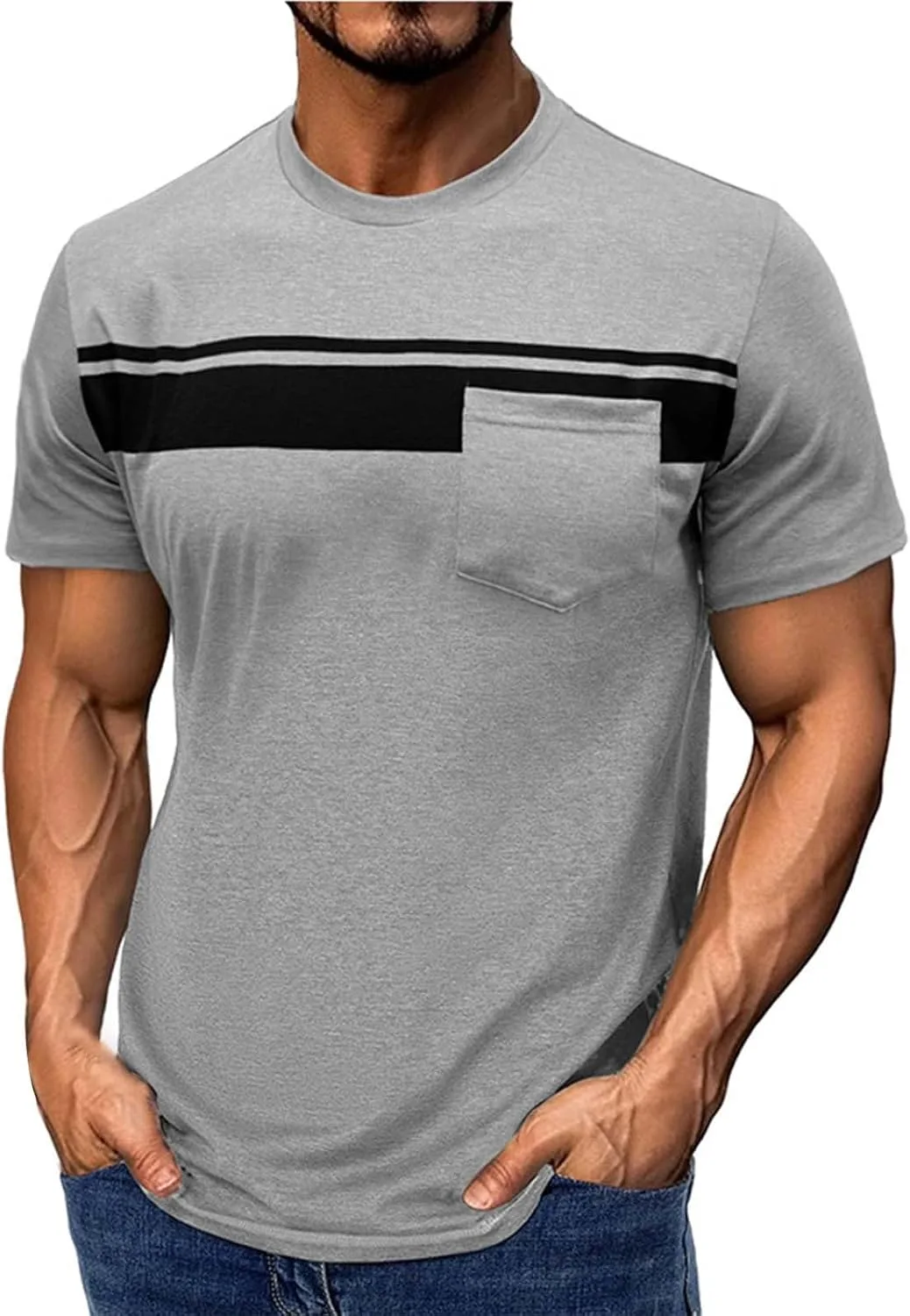 

Мужская футболка с коротким рукавом и круглым вырезом