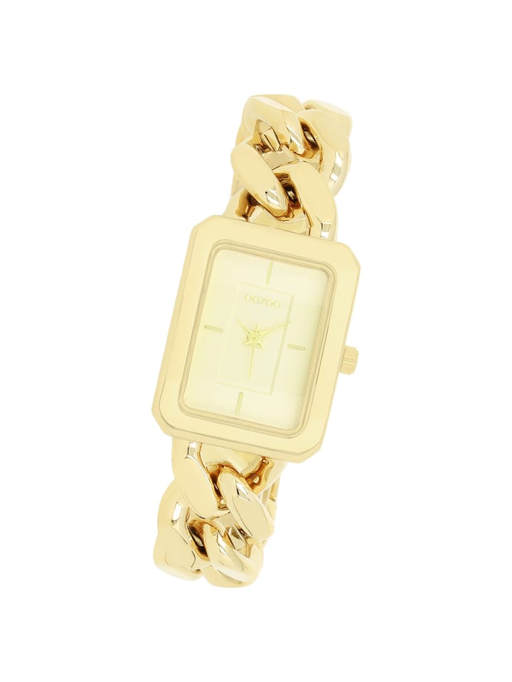 

Аналоговые золотые наручные часы Oozoo Timepieces, очень большие (примерно 31x24 мм)