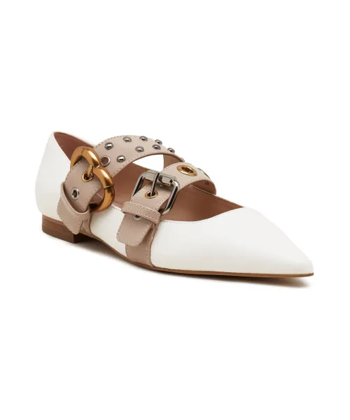 Кожаные балетки Giannira Pinko, белый