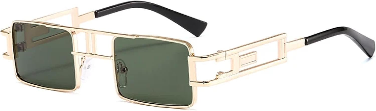 

Модные прямоугольные солнцезащитные очки для женщин и мужчин, маленькие, черные, в стиле стимпанк, солнцезащитные очки для женщин, защита от УФ-излучения UV400 HHZZYVY, C2 Gold G15 Lens