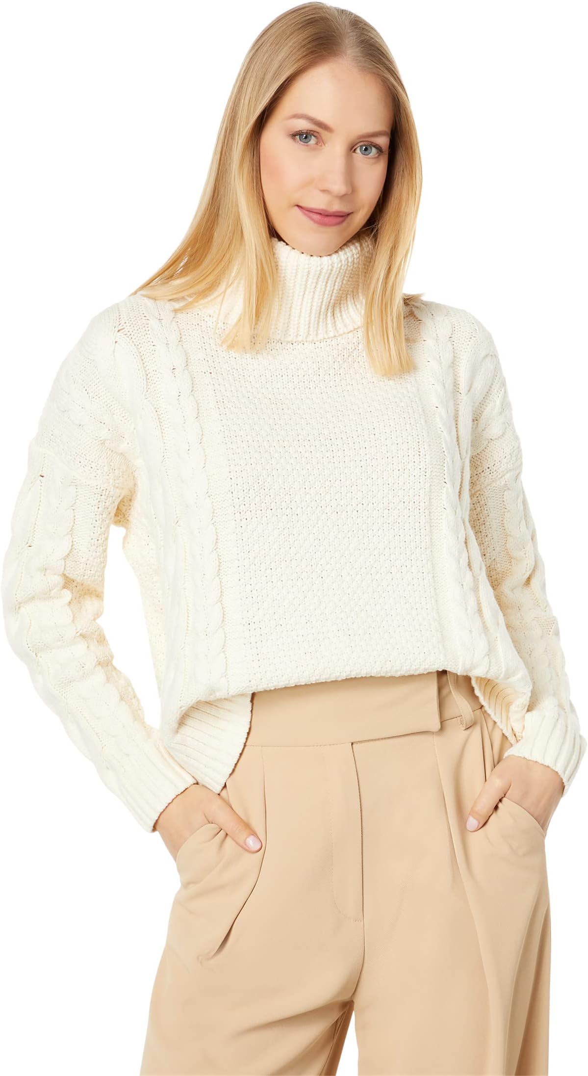 

Свитер Madewell Capri Cotton Cable Turtleneck, цвет Antique Cream