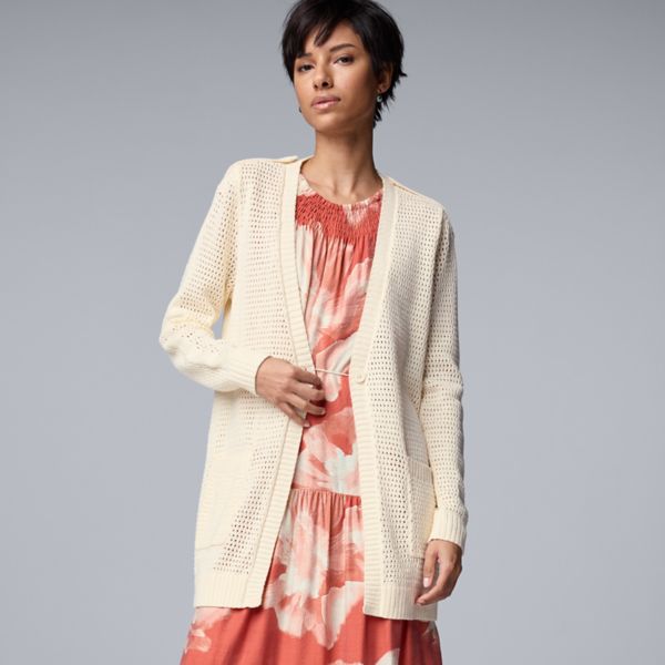 

Женский оверсайз кардиган в утилитарном стиле Simply Vera Vera Wang, цвет ecru