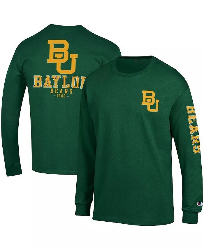

Мужская зеленая футболка Baylor Bears Team Stack с длинным рукавом Champion