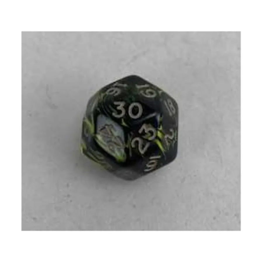 

d30 Желтый с золотом, Dice - Oblivion, Unsual Shapes, Micro & Oversized (Crystal Caste)