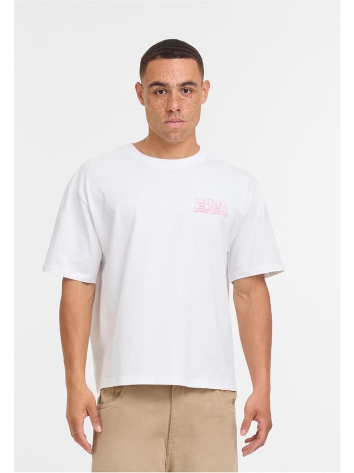 

Футболка What Ever Car Cropped Oversize Tee белого цвета Mister Tee
