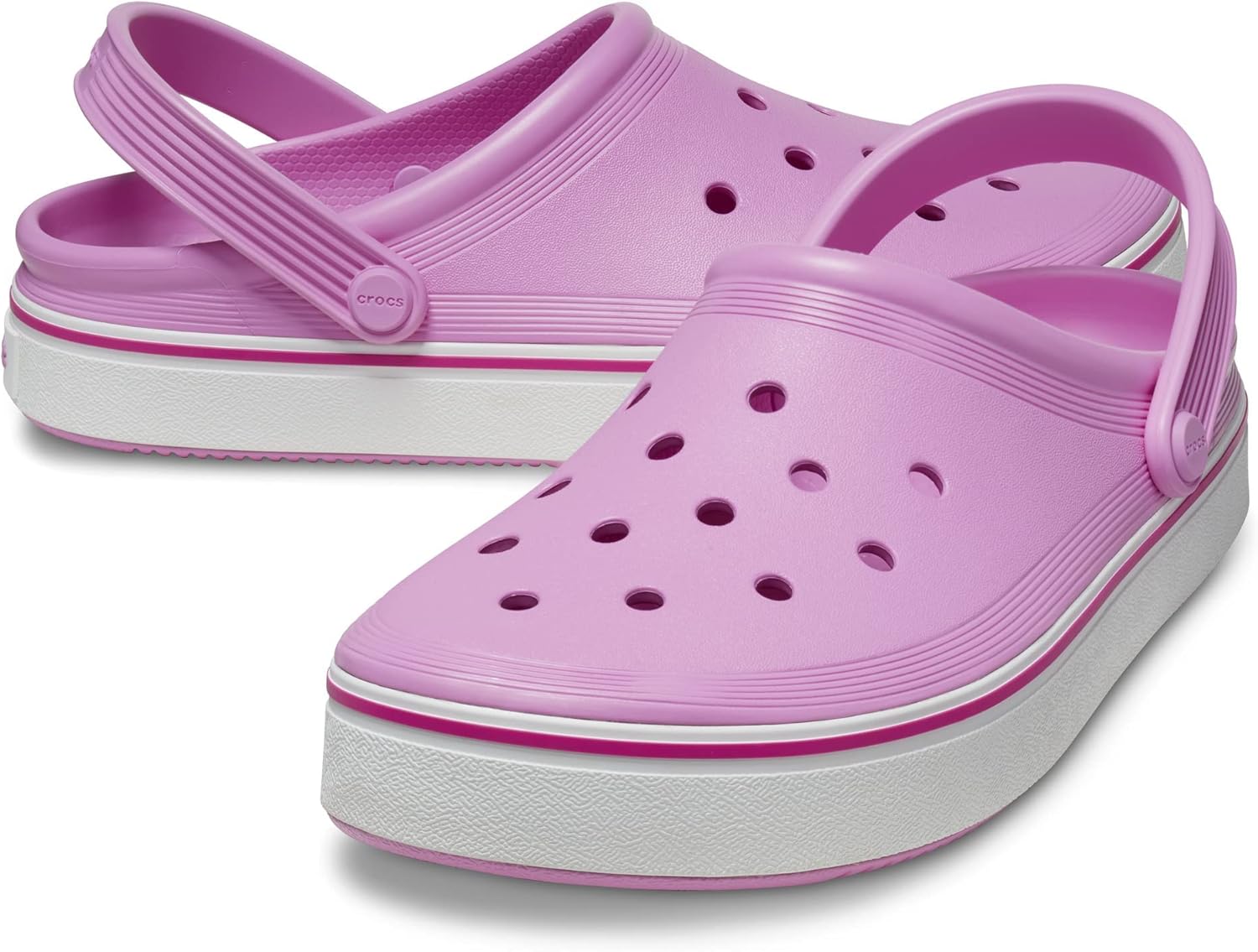Унисекс сабо Crocs Off Court с платформой, розовый — фото 2