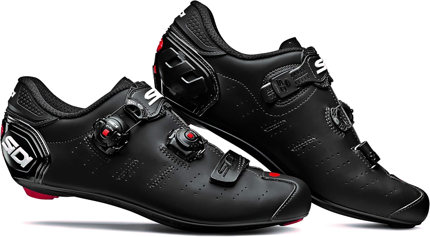 

Велосипедные туфли, профессиональные шоссейные мужские туфли ERGO 5 MEGA, интегрированная пятка, инновационная система застежки, подошва из карбонового композита 20 Sidi, черный