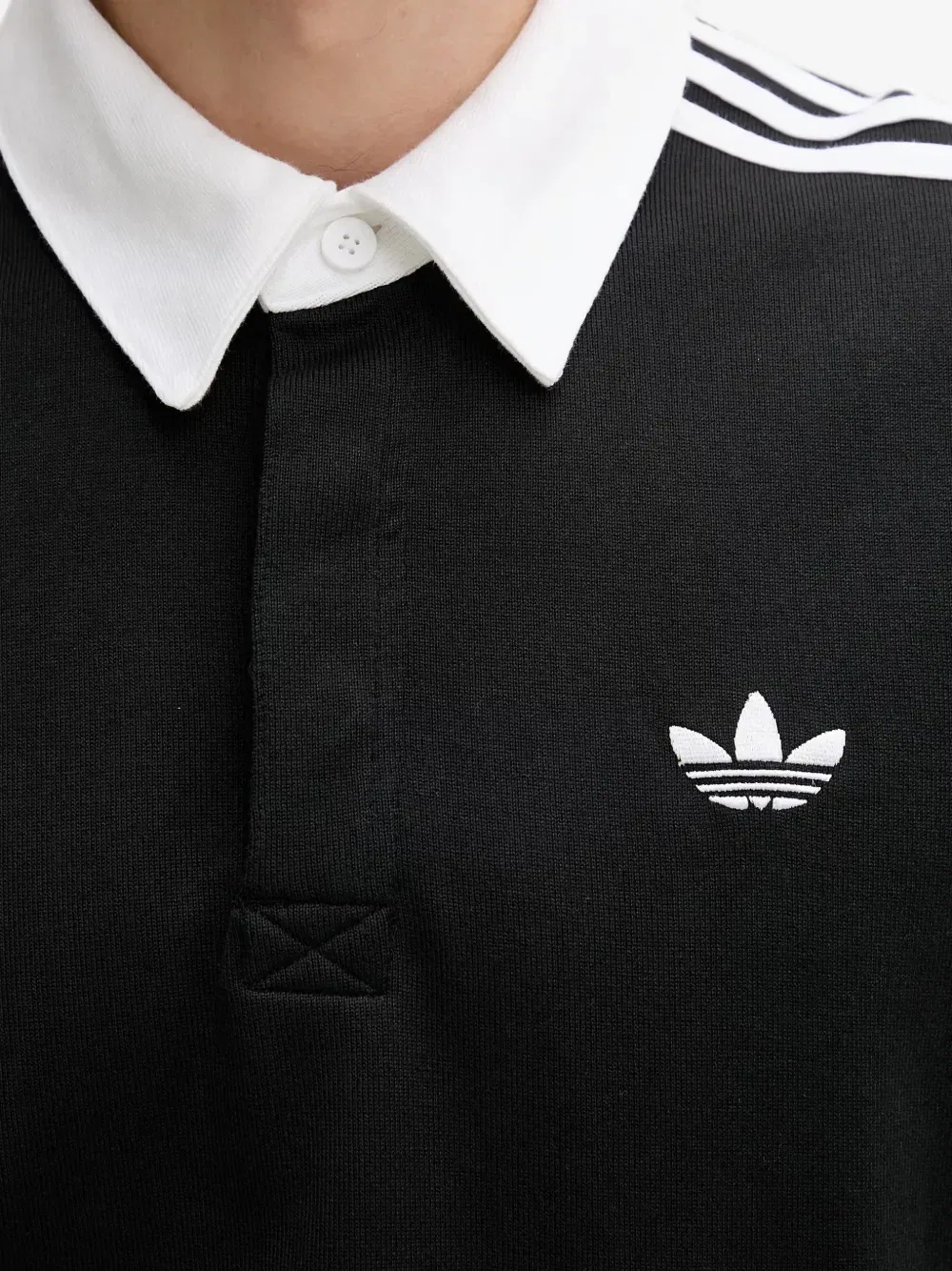 Рубашка поло с длинными рукавами Adidas, черный — фото 4