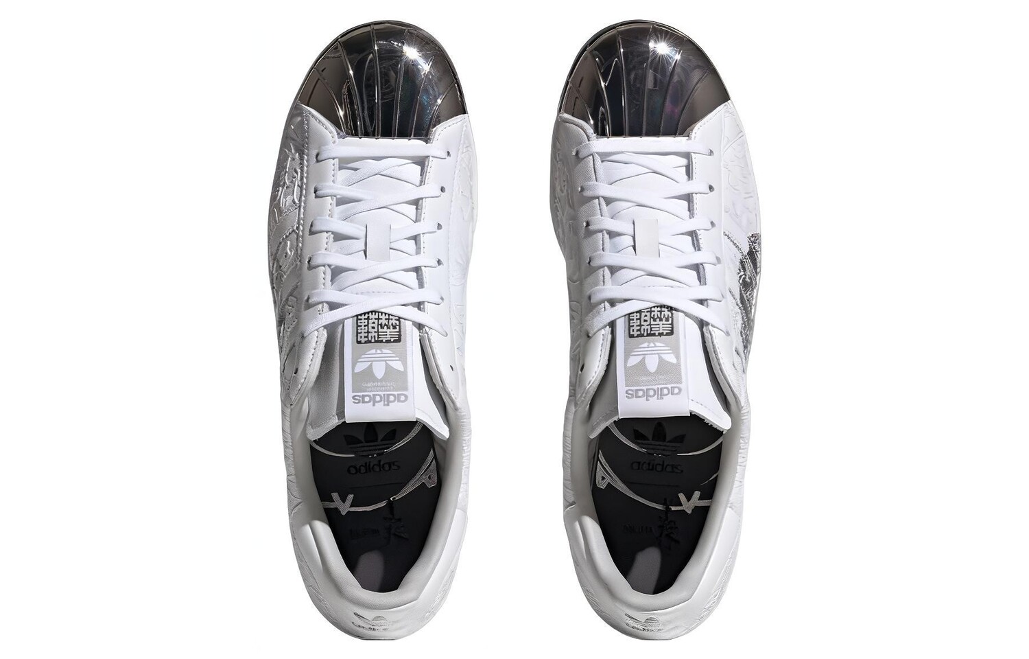 Кроссовки Adidas Originals Originals Superstar 80s X Han Meilin 'White Black Silver' — фото 3
