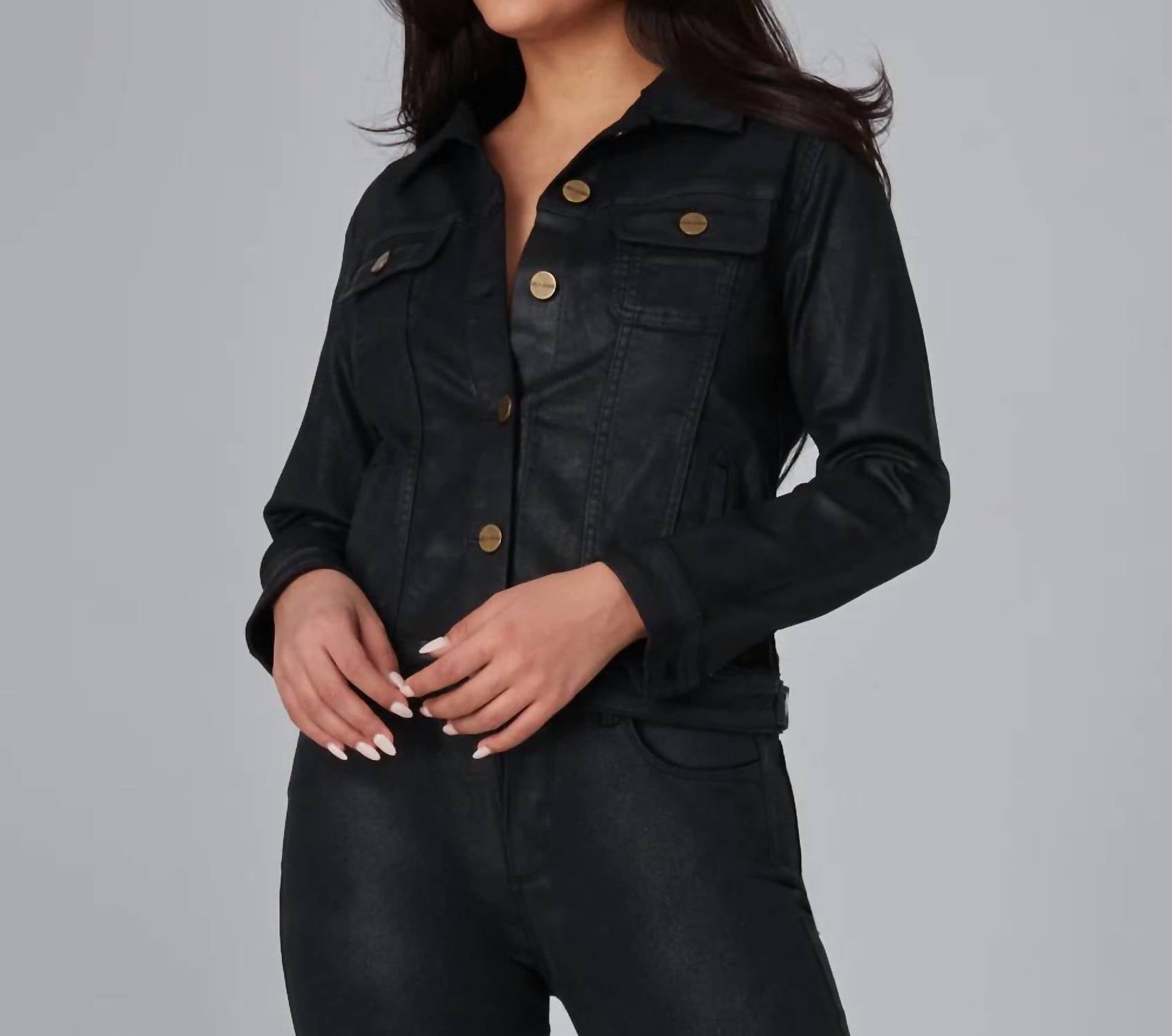 

Классическая куртка Gabriella Black с покрытием черного цвета Lola Jeans