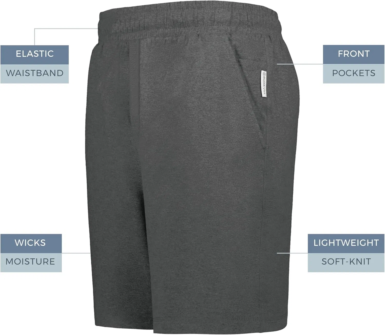 Детские шорты Holloway Boys Youth Soft Knit Ventura Shorts, Carbon Heather — фото 4