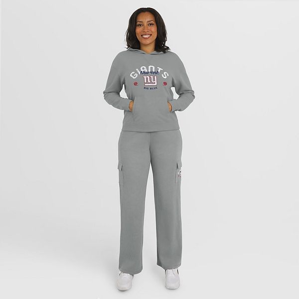 

Женский серый лонгслив с капюшоном и брюками New York Giants Wear By Erin Andrews