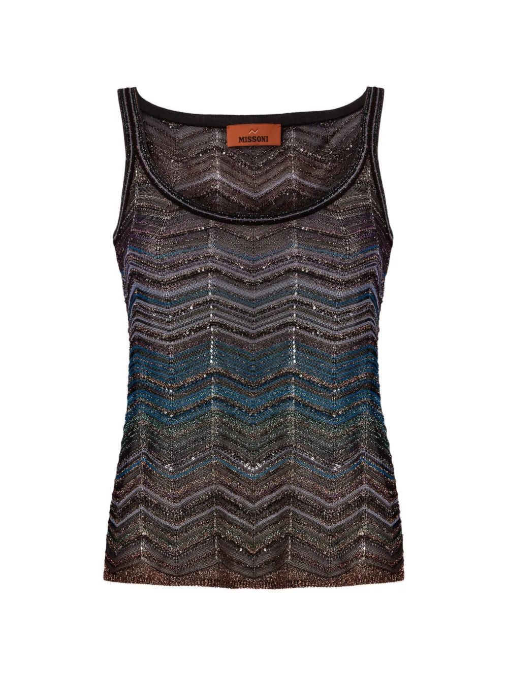 

Топ с пайетками и зигзагообразным узором Missoni, зеленый