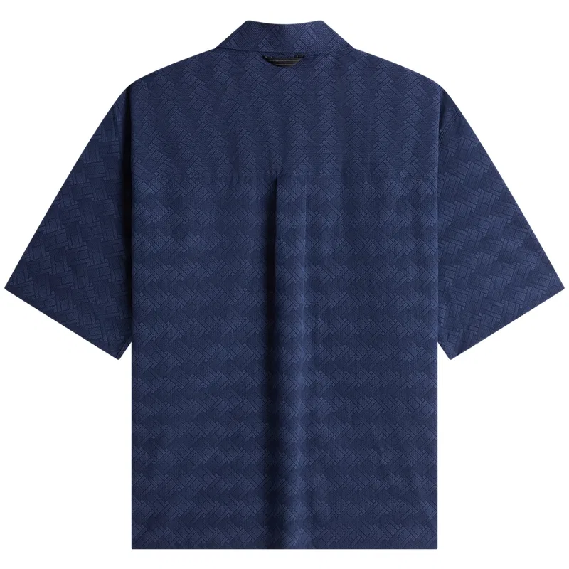 Рубашка Tommy Hilfiger с кубинским воротником Marine Blue — фото 3