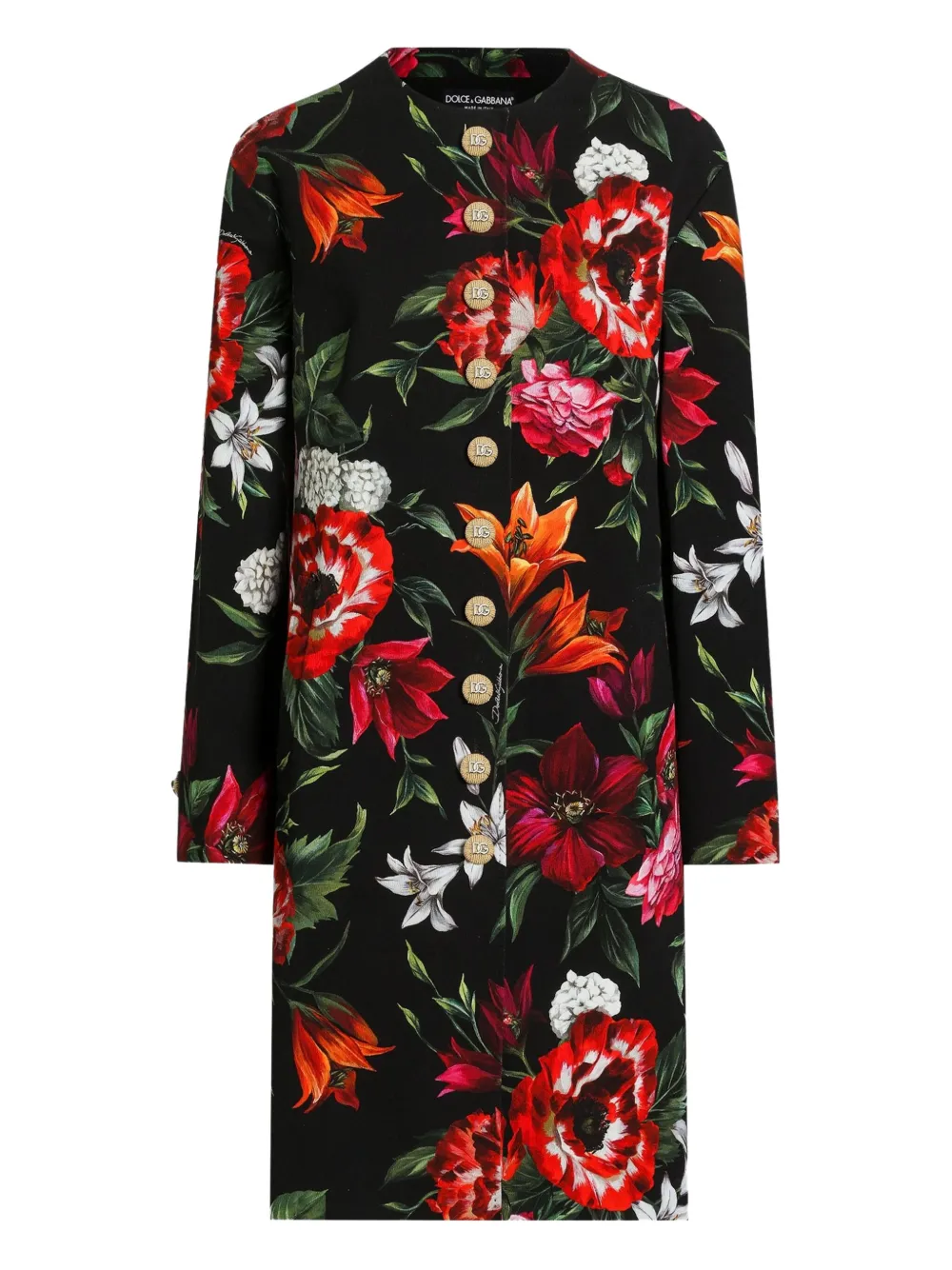 

Пальто с цветочным принтом DOLCE & GABBANA, черный